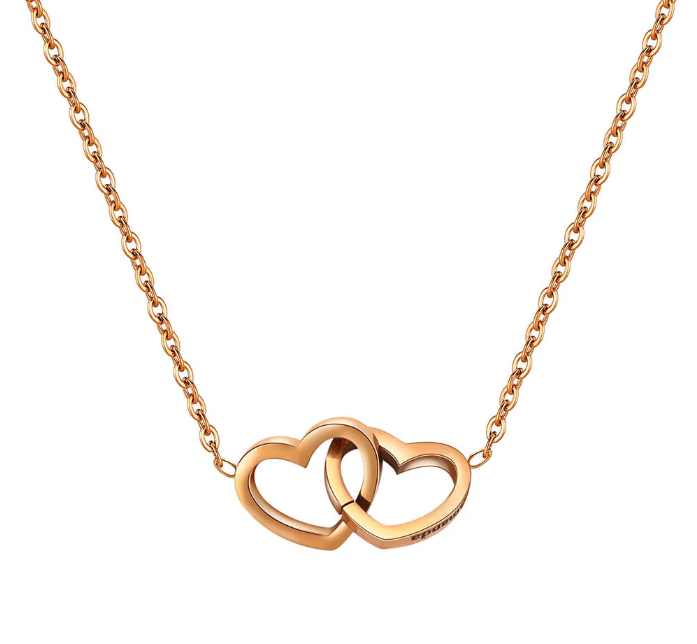 Colar Coração unido com caixa rotativa e rosa preservada