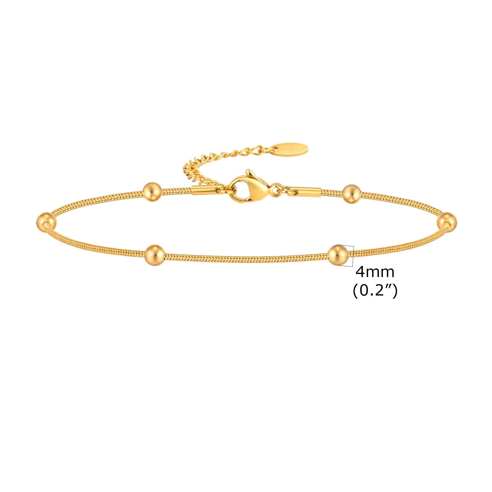 Tornozeleira Elegante em Aço inoxidável