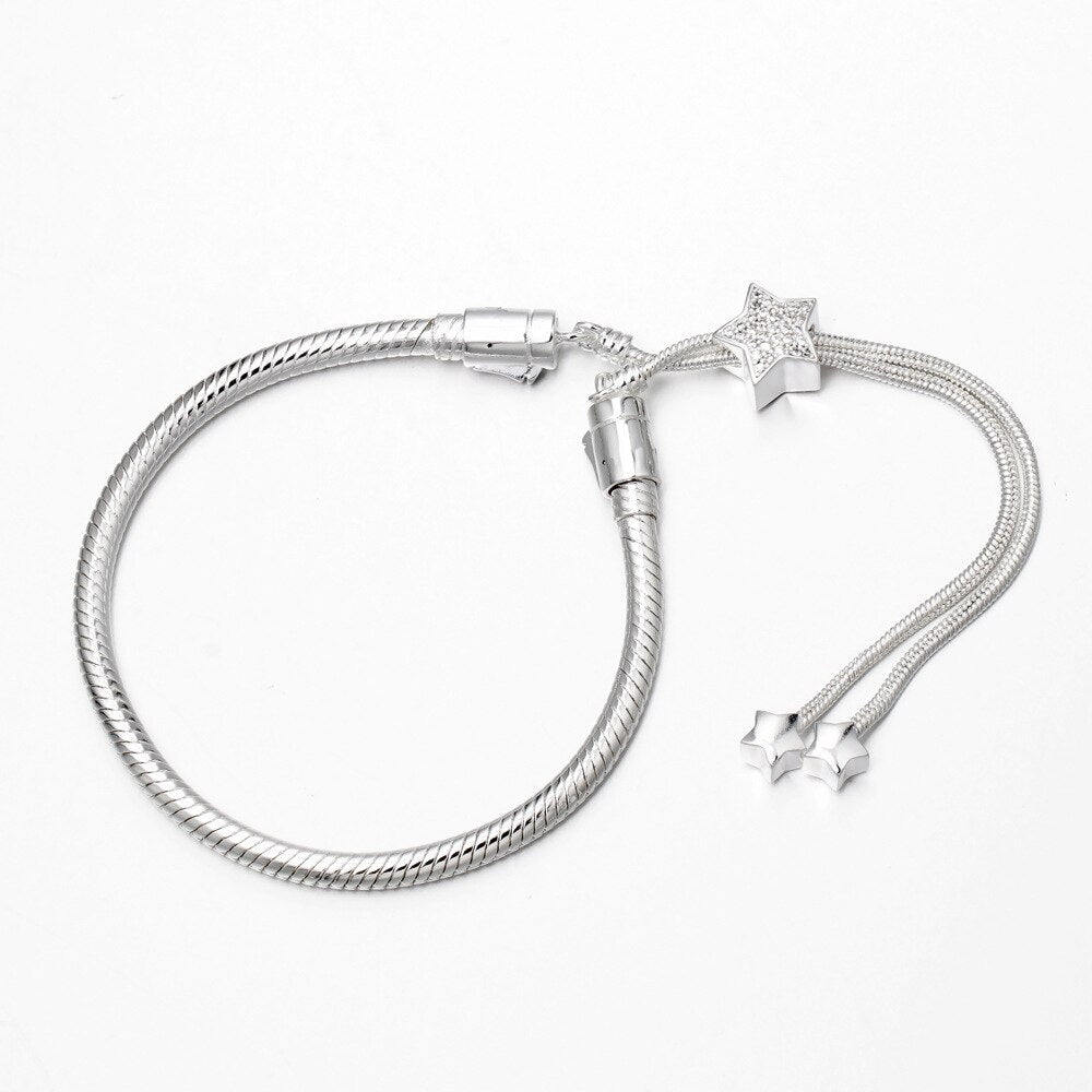 Bracelete Ajustável  com pedra Cravejado | prata 925 - Eleshe