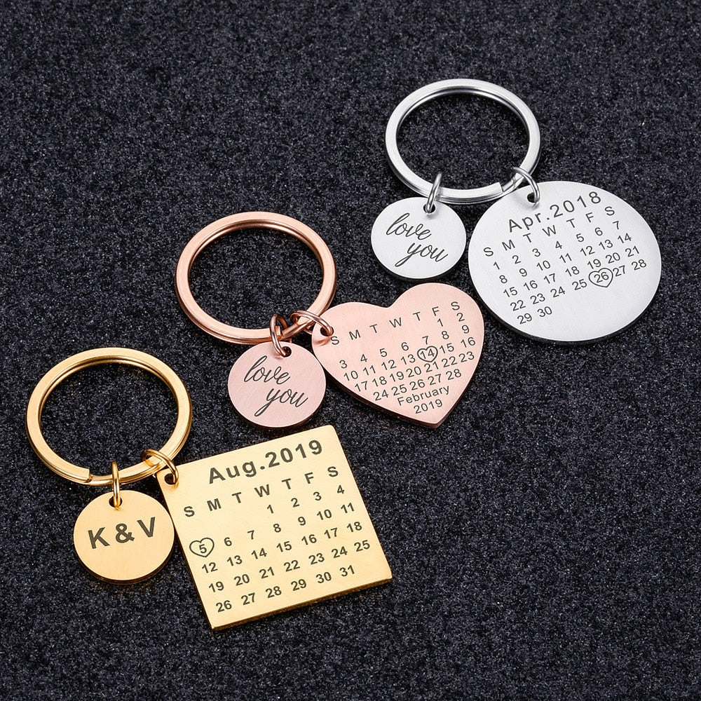 Chaveiro Calendário Personalizado - Love Moments